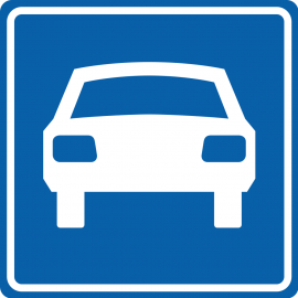 Autoweg bord